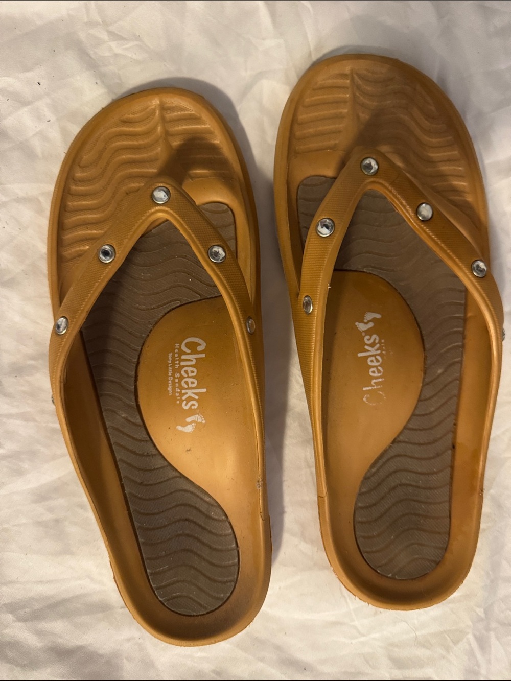 Women's Tan Slip-On Sandals